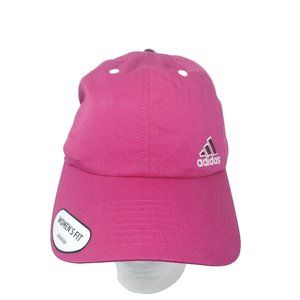 Adidas Baseball Hat Cap Womens OSFA Pink Fuchsia Strapback Hook Loop Logo Side